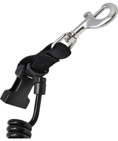 Scuba Choice Shark Coil Lanyard with Steel Snap - Black | Quick Release Buckles - Buy Online on SooperMarket.com
