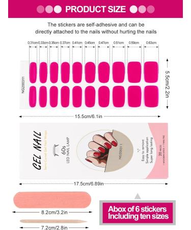 Kalolary 20PCS Solid Color Gel Nail Polish Strips | Self-Adhesive Wraps with Nail File | Rosy - Buy Online on SooperMarket.com