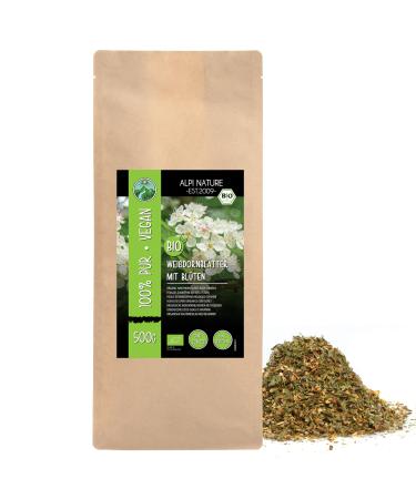 Organic hawthorn tea organic hawthorn leaves with blossoms hawthorn from wild collection organic hawthorn tea cut 100% gently dried natural hedge thorn (500 GR (1.1lb))