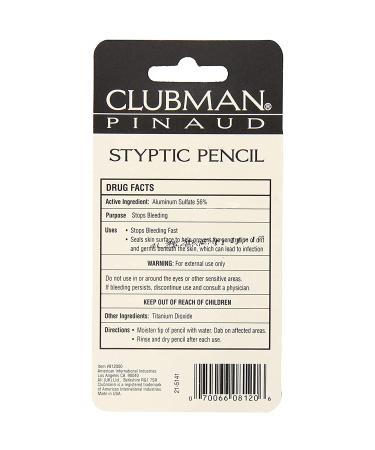 Clubman Styptic Pencil Travel Size 0.25 oz - Pack of 2 | Fast-Acting Skin Relief - Buy Online on SooperMarket.com