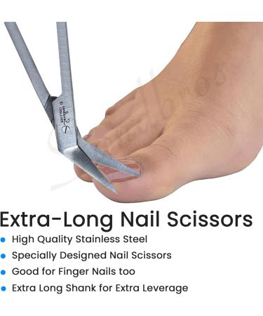 Long Handled Toenail Clippers for Thick Nails 7.5" Angled Tip Long Handled Nail Scissors for Toenails Heavy Duty Long Handled Toenail Scissors for Thick Nails Podiatry Tools for Elderly Back Pain - Buy Online on SooperMarket.com