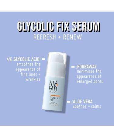Nip + Fab Glycolic Acid Fix Serum with Aloe Vera - Anti-Aging AHA Treatment for Fine Lines, Wrinkles, and Pores - Skin Toning Formula - 1.01 oz - Buy Online on SooperMarket.com