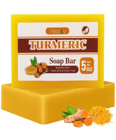 Turmeric Soap Bar for Hyperpigmentation Turmeric Skin Brightening Soap for Dark Spots Intimate Areas Underarms Turmeric Face Wash Reduces Acne Scars & Cleanses Skin Turmeric Face & Body Wash