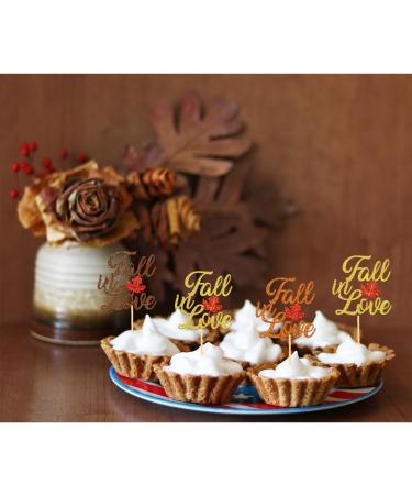 Moitkptt 24PCS Fall in Love Cake Topper Fall Theme Party Decorations Bridal Shower Cupcake Picks Engagement Cake Decorations Wedding Anniversary Bridal Shower Party Decorations (mixed A) - Buy Online on SooperMarket.com