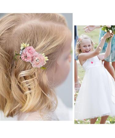 Supgomax Flower Hair Clips - 6 Pack Baby & Girls Hair Accessories | Floral Hair Loop Clips for Perfect Styling - Buy Online on SooperMarket.com