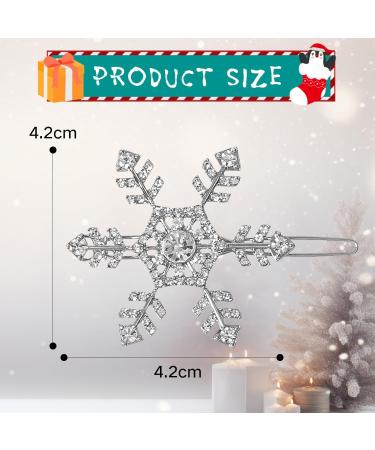 JNAWA 4Pieces Snowflake Hair Clips Silver Xmas Shiny Hair Decoration Headwear Alloy Bobby Pins Hair Decoration Styling Tools for Women Girls Hair Accessories - Buy Online on SooperMarket.com