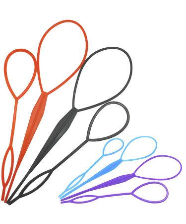 8PCS Quick Hair Looping Tail Tool French Braid Loop Ponytail Pull Through Long Hair Holders Styling Maker Hair Braiding Topsy Tail Hair Styling Tools Kit