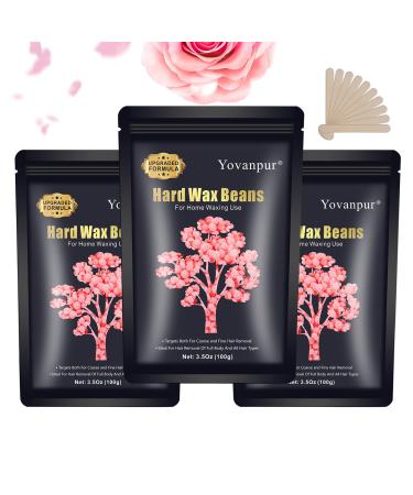 Wax Beads for Hair Removal, Yovanpur (300g/10.5oz) Hard Wax Beads For Sensetive Skin, At Home Waxing Beads For Painless Hair Removal, Natural Body Wax Beans For Facial, Eyebrow, Legs, Bikini, Armpit, Back and Chest Brazili…