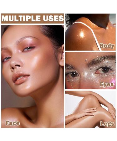 Polvo De Hadas White Moonbeam Body Glitter Highlighter Stick - Makeup Powder for Face, Eyes, Lips, Hair - Glow & Shine Brightening Formula - Buy Online on SooperMarket.com