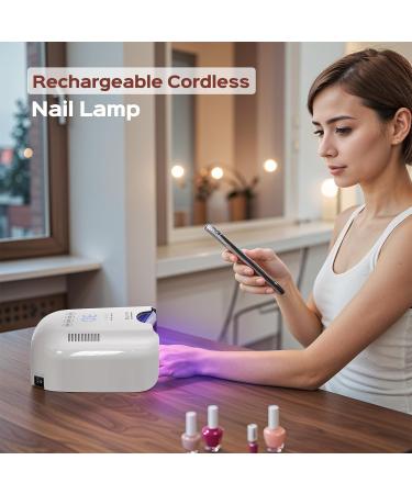 BOLASEN Cordless Rechargeable UV Nail Lamp - 54W Wireless LED Nail Dryer for Gel Nails Portable & Professional Curing Light with Metallic Reflector - Perfect for Home & Salon Use - Buy Online on SooperMarket.com