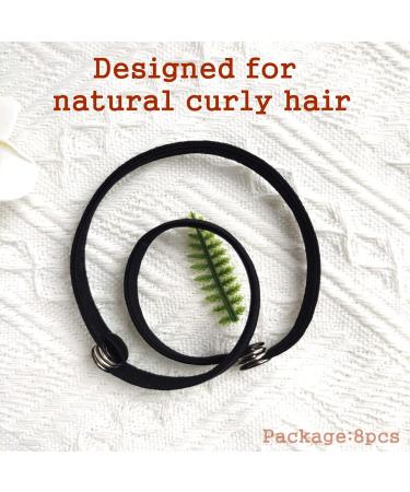 MILAMIYA High Elasticity Snap Hair Ties for Thick & Curly Hair | Connectable Hair Rope | No Slip Adjustable Hairband for Puff Ponytail - 8PCS, Black - Buy Online on SooperMarket.com