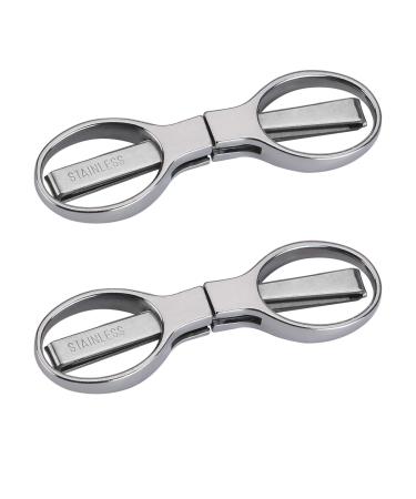 2Pcs Folding Scissors,Safe Portable Travel Scissors,Stainless Steel Telescopic Cutter Used for Home Office, Safety Portable Travel Trip Scissors Non-hangable Scissors