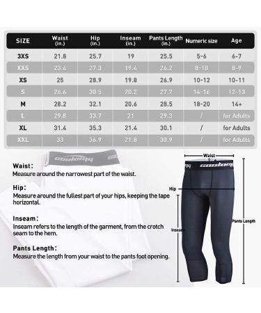 COOLOMG Youth Basketball Leggings Boys Men Compression Capri Tights - Gray XX-Small - Buy Online on SooperMarket.com