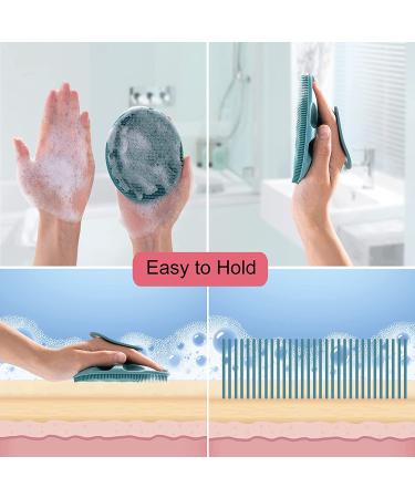 Soft Silicone Body Cleansing Brush - Exfoliating Shower Scrubber for All Skin Types (Dark Green) - Buy Online on SooperMarket.com