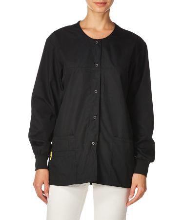 WonderWink Women's Origins Delta Scrub Jacket X-Large Black