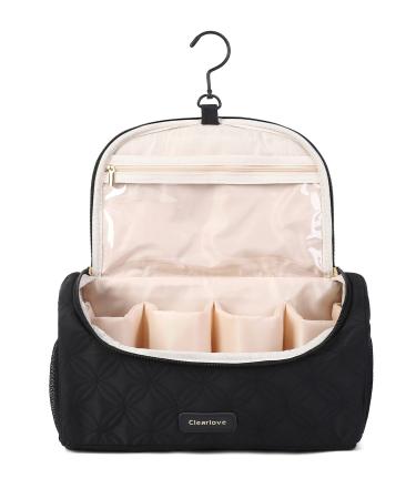 Clearlove Airwrap Travel Case Compatible with Dyson Airwrap Sets, Cosmetic Travel Cases with Non-slip Hook, Travel Storage Bag with Foam(Black)