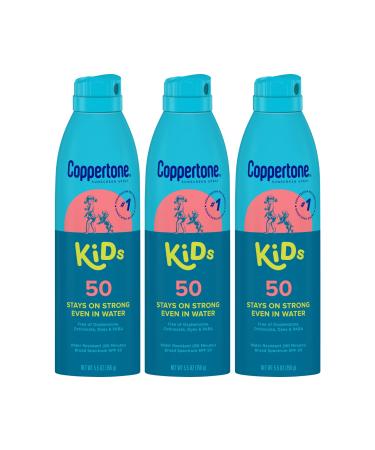 Coppertone KIDS Sunscreen Continuous Spray SPF 50 (5.5 Ounce, Pack of 3) SPF 50 3 Pack 5.5 Ounce (Pack of 3)