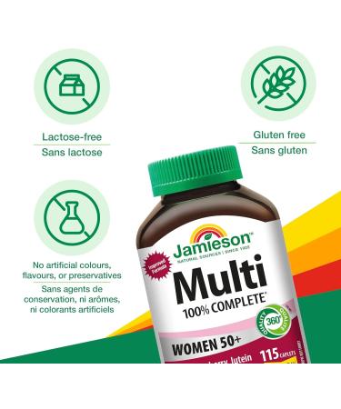 Jamieson 100% Complete Multivitamin for Adult Women 50+ with Cranberry Lutein & Magnesium 115 count (Pack of 1) - Buy Online on SooperMarket.com
