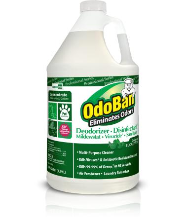 OdoBan Professional Disinfectant and Odor Eliminator Concentrate, 1 Gallon, Original Eucalyptus Scent