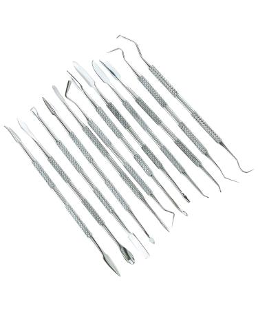 Stainless Steel Wax Carvers Set  Polymer Pottery Clay Spatula Carving Tool for Modeling  Sculpting and Shaping  Set of 12