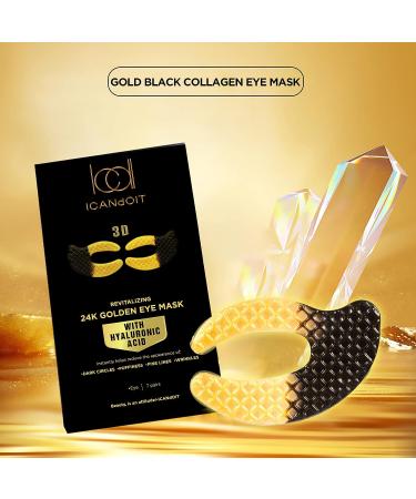 ICANdOIT 24K Gold Eye Mask for Dark Circles & Puffiness - 7 Pairs, Anti-Aging Eye Patches with Hyaluronic Acid & Collagen, Suitable for All Skin Types - Best Gift Idea for Women & Men - Buy Online on SooperMarket.com
