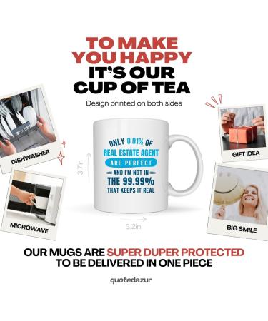 quotedazur - Mug Only 0.01% of Real Estate Agent are Perfect and I'm Not in The 99.99% That Keeps It Real - Coffee/Tea Cups A Real Estate Agent - Funny Gift Birthday Christmas Office Work Black Ceramic - Buy Online on SooperMarket.com