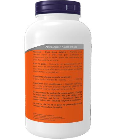 NOW - L-Lysine 500mg 250 Capsules - Buy Online on SooperMarket.com