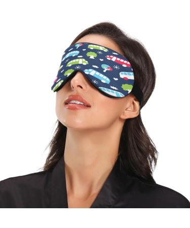 WELLDAY Bus Pattern Sleep Mask | Soft Comfort Blindfold for Men and Women | Adjustable Strap | Blockout Light for a Restful Sleep - Buy Online on SooperMarket.com