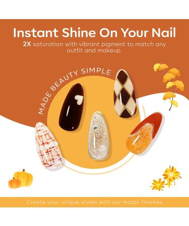 Modelones Gel Nail Polish Set - 6 PCS Neutral Nude & Brown Fall Colors 2024 | Gold Glitter Soak OFF Nail Gel Kit | Perfect Halloween Gift & DIY Manicure - Buy Online on SooperMarket.com