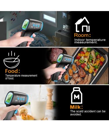 No Touch Forehead Thermometer for Adults and Children - Digital Infrared Body Thermometer for Kids - High Temperature Alarm - Instant Accurate Reading - Black - Buy Online on SooperMarket.com