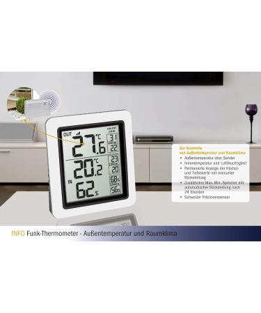 Buy TFA Dostmann Info Radio Thermometer 30:3065.02 | Indoor & Outdoor Temperature Measurement | Accurate & Reliable - Buy Online on SooperMarket.com