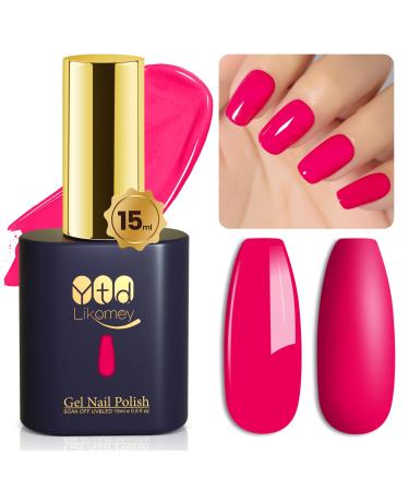 YTD Likomey Gel Nail Polish 15ml Berry Pink Soak Off UV Nails Gel Bright Pink Salon Home DIY Nail Art Manicure and Pedicure Gel Varnish CS409 CS409-Berry Pink