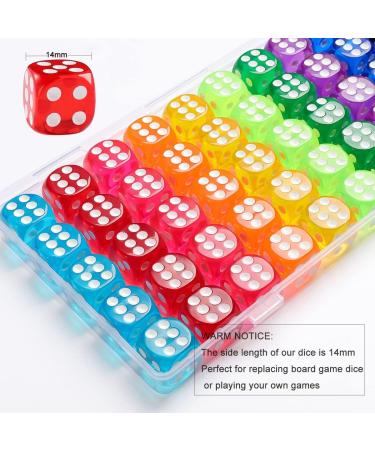 50 Pieces 14mm Colored 6 Sided Dice for Board Games and Math Learning - Bulk Dice for Classroom - Buy Online on SooperMarket.com