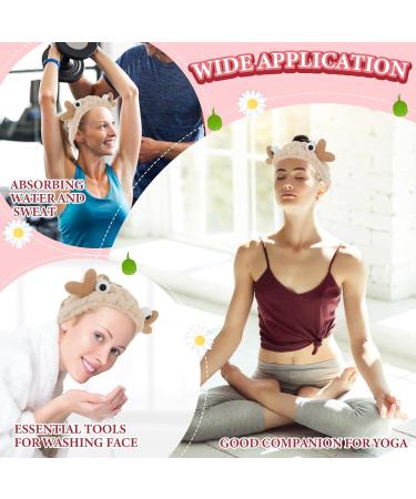 WLLHYF Face Wash Headband Facial Makeup Hairband Elastic Spa Headband Cute Coral Fleece Crab Hair Band Cartoon Creative Head Wraps Cute Christmas Hair Accessories for Women Girls Skincare Sports Khaki - Buy Online on SooperMarket.com