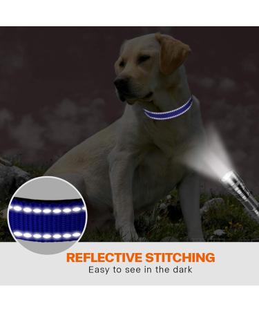 Buy Taglory Soft Padded Neoprene Dog Collar for Medium Dogs - Adjustable Reflective Dark Blue (M) | Ideal for Training & Comfort - International Shipping Available - Buy Online on SooperMarket.com