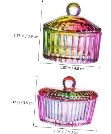 Beavorty 10 Pcs colorful crystal cup acrylic nails glass storage bowl glass bowls monomer dishes with lids nail art cup colored glass monomer acrylic nail liquid nail brush manicure - Buy Online on SooperMarket.com
