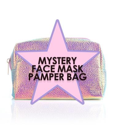 7th Heaven Mystery Face Mask Pamper Bag Lucky Dip Pink Cosmetic Gift Bag with a Selection of Face Masks & Beauty Accessories Mystery Skincare Set