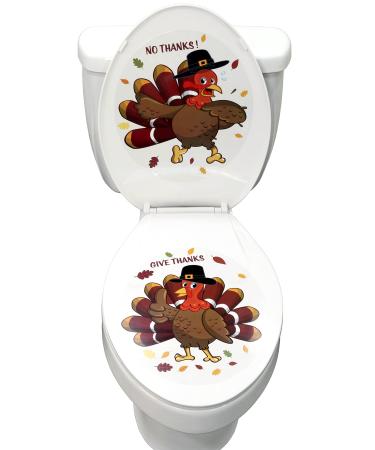 Iconikal 2-Piece Toilet Seat Cling Decoration Set, Thanksgiving Turkey