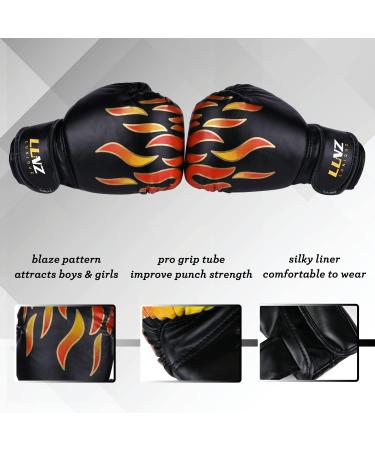 Luniquz Kids Boxing Gloves - Ideal for Punching Bag Training and Kickboxing Sparring - 4, 6, 8oz Sizes Available - MMA Gloves in Black (6oz) - Buy Online on SooperMarket.com