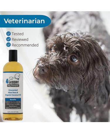 4Legger USDA Organic Hypoallergenic Coconut Dog Shampoo 16 oz - Fragrance-Free with Aloe for Dry, Itchy, Sensitive Skin - Buy Online on SooperMarket.com