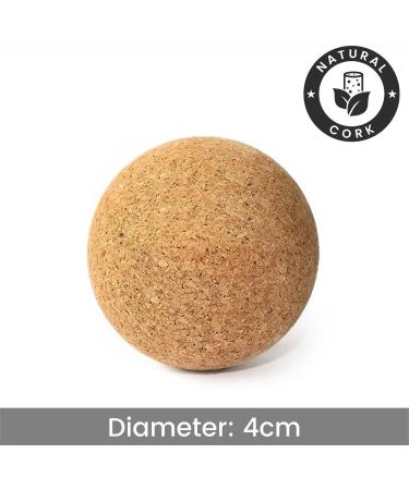Natural Cork Yoga Studio Massage Ball - 4 cm | Eco-Friendly Recovery Tool for Pain Relief & Muscle Relaxation - Buy Online on SooperMarket.com