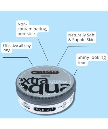 Morfose Hair Gel Wax - 175 ml (Pack of 3) | Extra Aqua | Long-lasting Hold & Shine | International Shipping Available - Buy Online on SooperMarket.com
