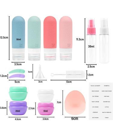 Etopgo 17 Pack Travel Bottles for Toiletries TSA Approved Leak Proof Silicone Squeezable Containers Travel Accessories for Conditioner Shampoo Lotion & Body Wash - Buy Online on SooperMarket.com