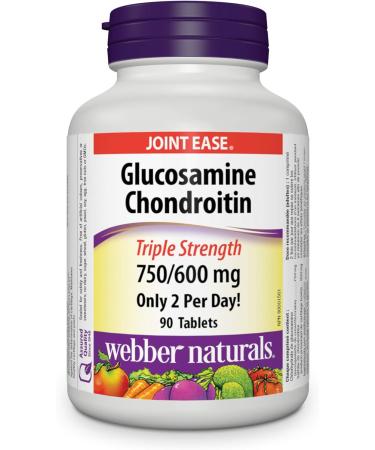 Webber Naturals Glucosamine Chondroitin Triple Strength 90 Tablets & Omega 3-6-9 1 200 mg Fish Oil 180 Clear Enteric No Fishy Aftertaste Softgels Supports Cardiovascular Health and Brain Function - Buy Online on SooperMarket.com