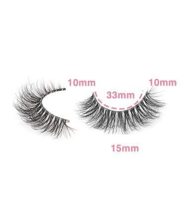 Wiwoseo 10 Pairs 14MM Cat Eye 3D Effect Natural Wispy Fluffy Russian False Eyelashes - Buy Online on SooperMarket.com