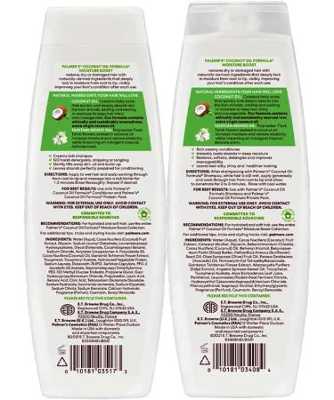 Palmer's / Coconut Oil Formula Moisture Boost / Shampoo & Conditioner / Deal 400 ml (Pack of 2) 1.0 count - Buy Online on SooperMarket.com