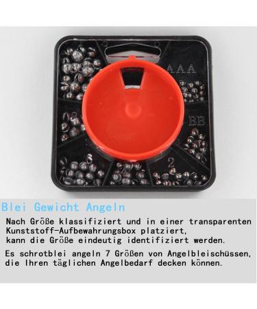 Premium Fishing Lye Set - 160 Lead Grain Weights with Storage Box | 7 Sizes for Versatile Angling | Removable Lead Shot for Optimal Performance - Buy Online on SooperMarket.com