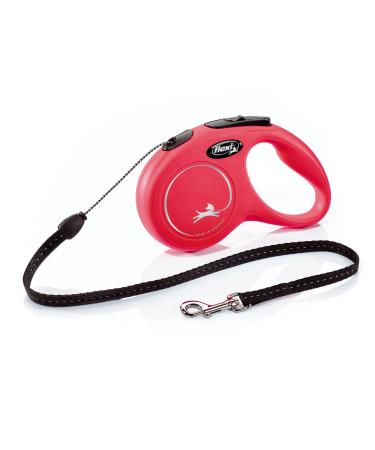 Flexi classic retractable dog leash (cord) for dogs up to 11.8 kg 4.9 m small red red/excursion single -colored (GetaWay Solids) Small (Pack of 1)