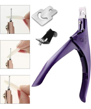 Purple Nail Clippers Tip Cutters for Acrylic False Fake Gel Nails - Rustproof Professional Manicure Pedicure Trimmer - Buy Online on SooperMarket.com