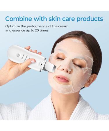 Skin Scrubber Face Spatula Pore Cleaner Blackhead Remover Tool with 3 Modes for Cleansing|Moisturizing|Lifting (White) - Buy Online on SooperMarket.com